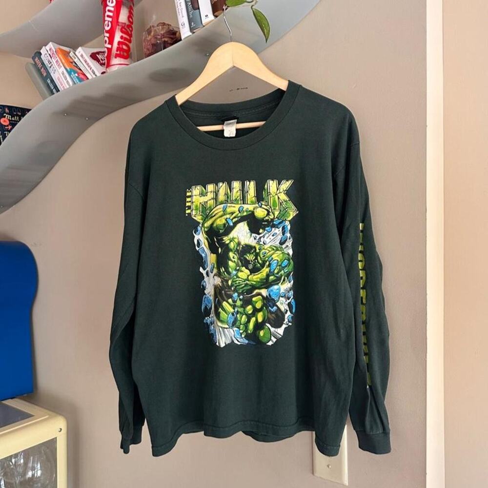 Vintage Y2K Marvel Hulk Long Sleeve Shirt Youth XL
